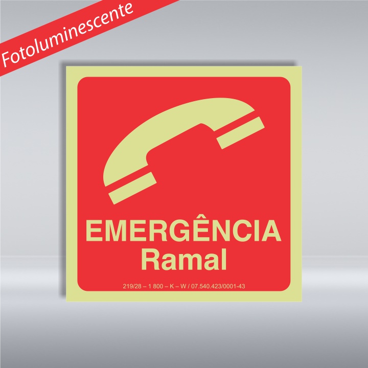 PLACA EMERGÊNCIA RAMAL - PVC - FOTOLUMINESCENTE